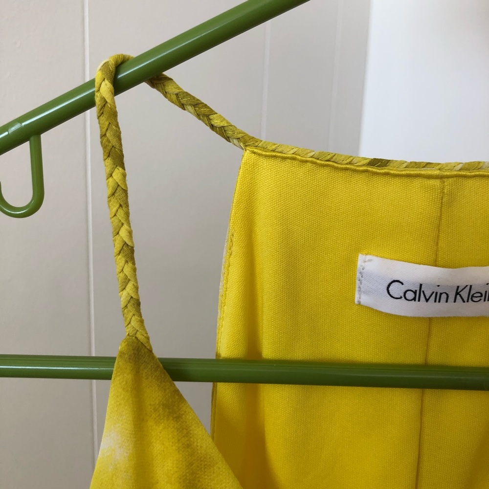 Calvin Klein Yellow Pattern Racerback Shift Dress - image 3